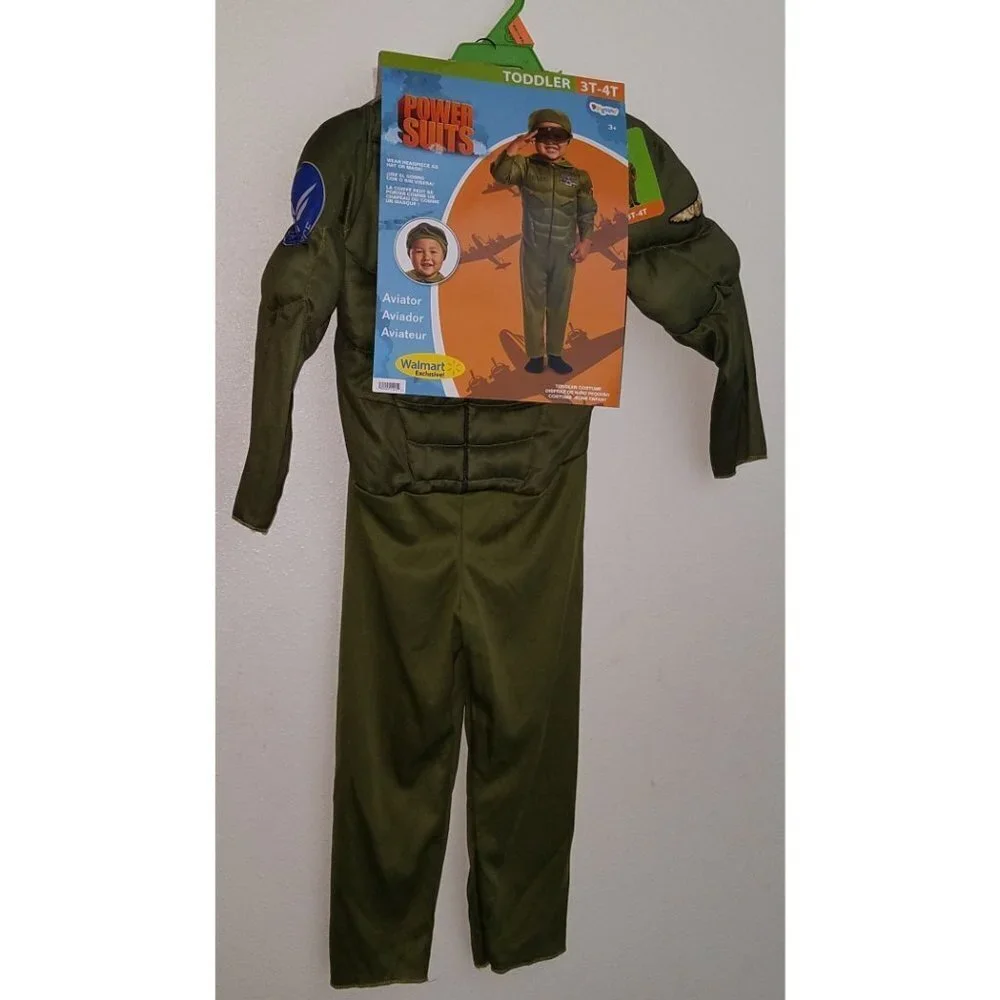 Aviator Power Suits Pilot Halloween Costume 3T-4T